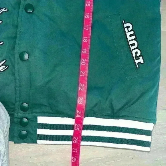 GHOST lifestyle pre work out vintage forest green Bomber Jacket size medium M - Picture 14 of 16